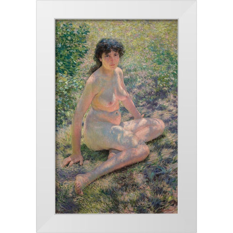 July White Modern Wood Framed Art Print by Bacher, Otto H.
