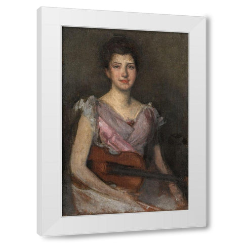 The Violin Player White Modern Wood Framed Art Print by Whistler, James McNeill