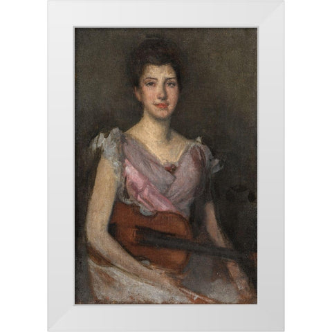 The Violin Player White Modern Wood Framed Art Print by Whistler, James McNeill