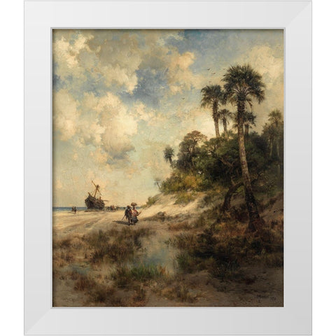 Fort George Island Florida White Modern Wood Framed Art Print by Moran, Thomas