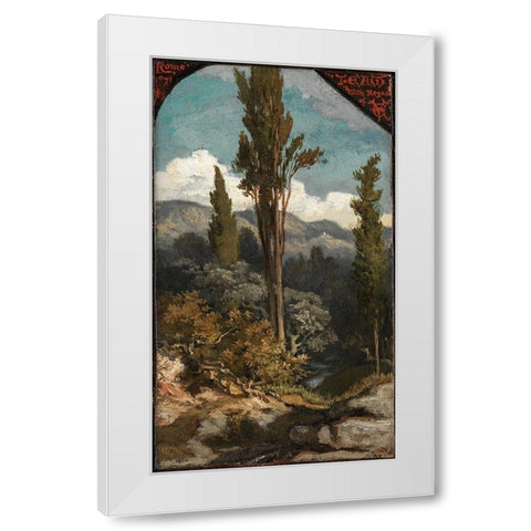 Three Trees Italy White Modern Wood Framed Art Print by Vedder, Elihu