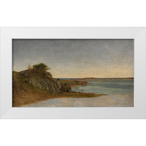 View near Newport White Modern Wood Framed Art Print by Kensett, John Frederick