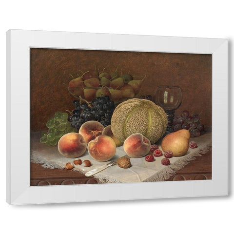 Still Life with Cantaloupe White Modern Wood Framed Art Print by Brown, William Mason