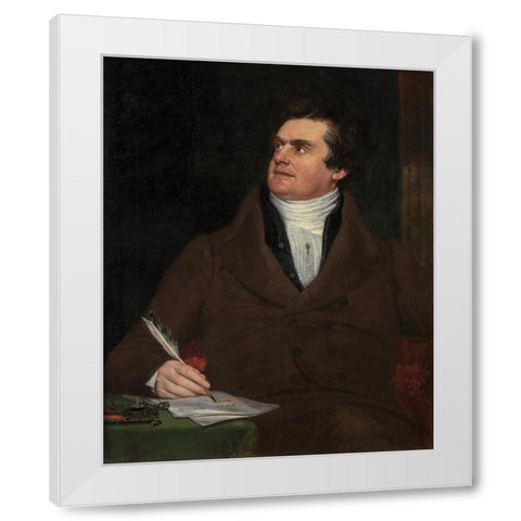 Colonel William Leete Stone White Modern Wood Framed Art Print by Page, William