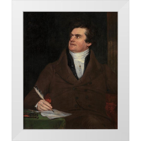Colonel William Leete Stone White Modern Wood Framed Art Print by Page, William