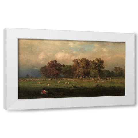 Durham Connecticut White Modern Wood Framed Art Print by Inness, George