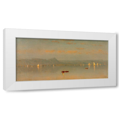 Haverstraw Bay White Modern Wood Framed Art Print by Gifford, Sanford Robinson