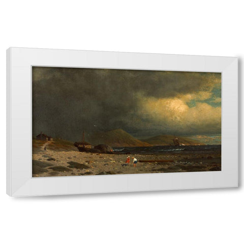 Labrador Coast White Modern Wood Framed Art Print by Bradford, William