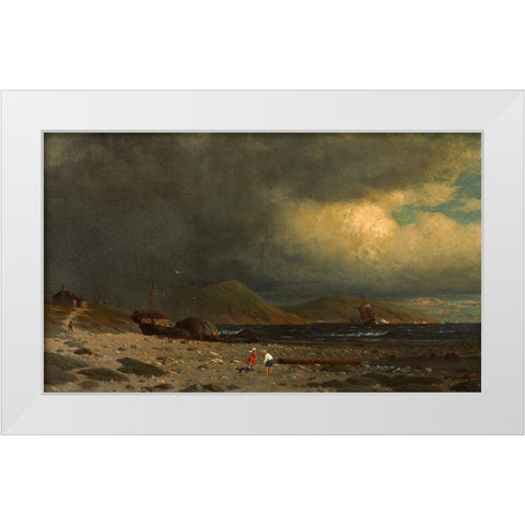 Labrador Coast White Modern Wood Framed Art Print by Bradford, William