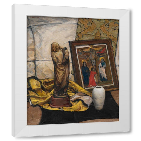 The Madonna of Ivory White Modern Wood Framed Art Print by Keller, Henry