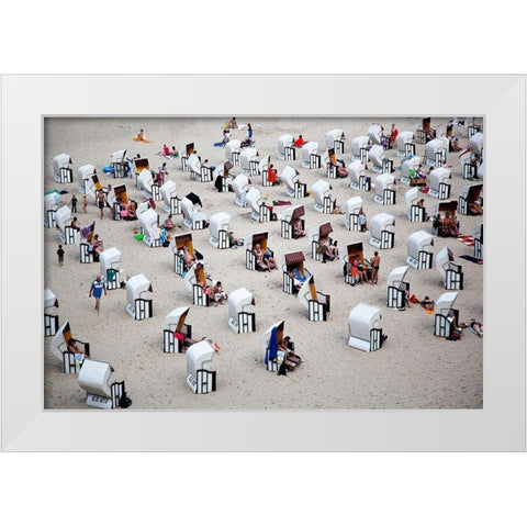 L Alveare White Modern Wood Framed Art Print by Latta, Massimo Della