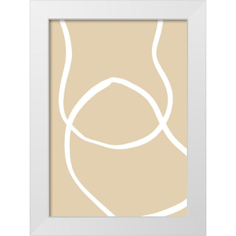 Beige Lines 04 White Modern Wood Framed Art Print by Uppsala Studio