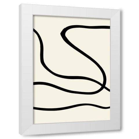 Black Lines 01 White Modern Wood Framed Art Print by Uppsala Studio