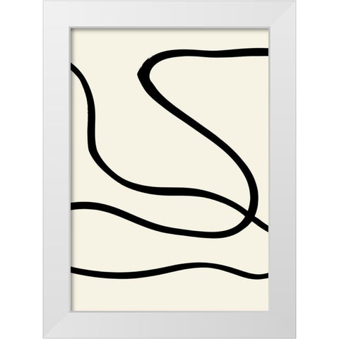 Black Lines 01 White Modern Wood Framed Art Print by Uppsala Studio