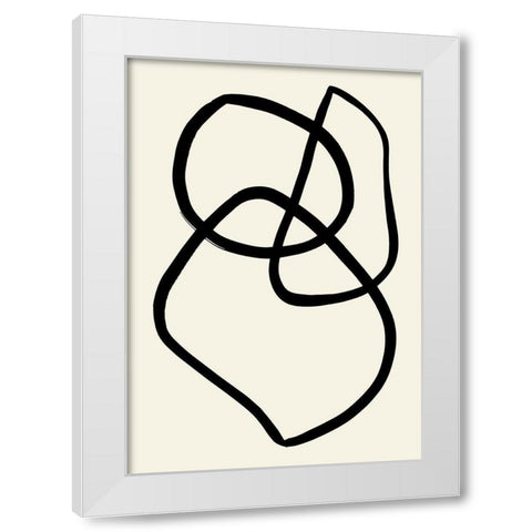 Black Lines 03 White Modern Wood Framed Art Print by Uppsala Studio