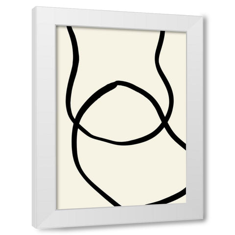 Black Lines 04 White Modern Wood Framed Art Print by Uppsala Studio