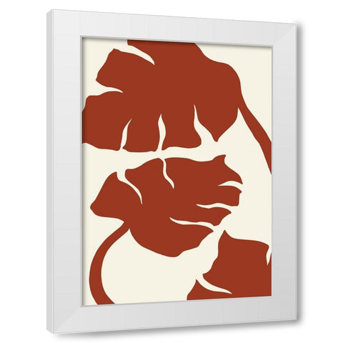 Monstera Brown White Modern Wood Framed Art Print by Uppsala Studio