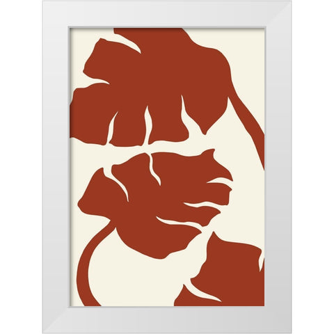 Monstera Brown White Modern Wood Framed Art Print by Uppsala Studio
