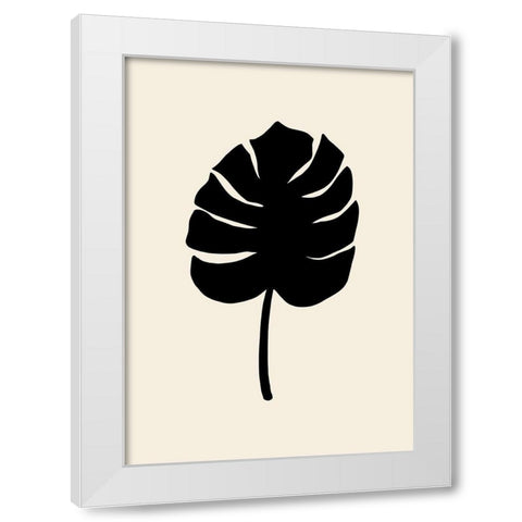 Monstera Leaf Black White Modern Wood Framed Art Print by Uppsala Studio