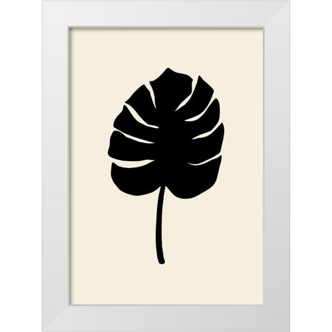 Monstera Leaf Black White Modern Wood Framed Art Print by Uppsala Studio