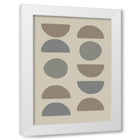 Organic Shapes 02 White Modern Wood Framed Art Print by Uppsala Studio