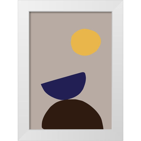 Organic Shapes 07 White Modern Wood Framed Art Print by Uppsala Studio