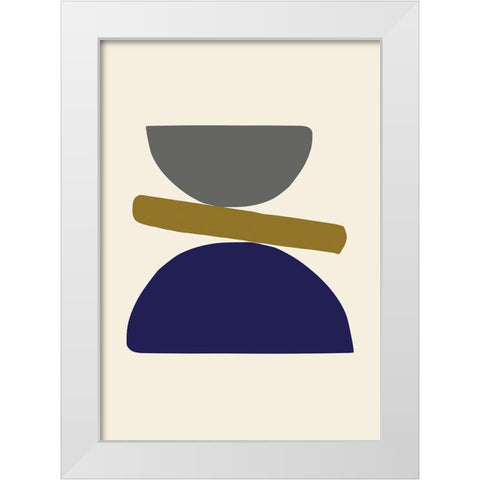Organic Shapes 08 White Modern Wood Framed Art Print by Uppsala Studio