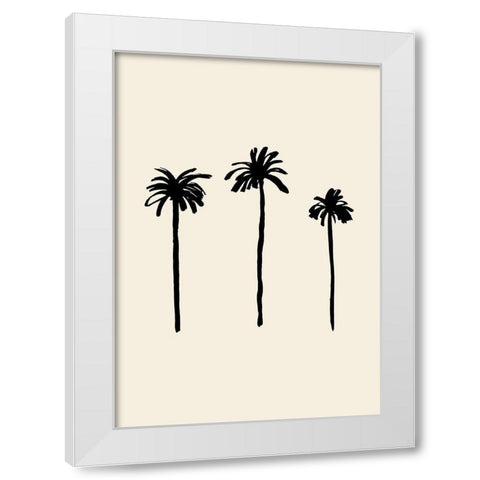 Palm Trees White Modern Wood Framed Art Print by Uppsala Studio