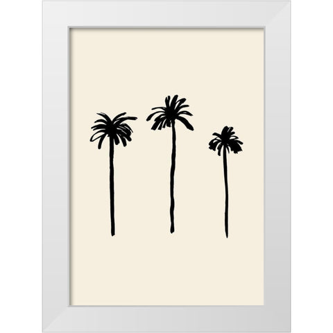 Palm Trees White Modern Wood Framed Art Print by Uppsala Studio