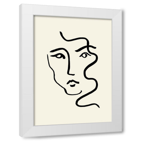 Portrait 01 White Modern Wood Framed Art Print by Uppsala Studio