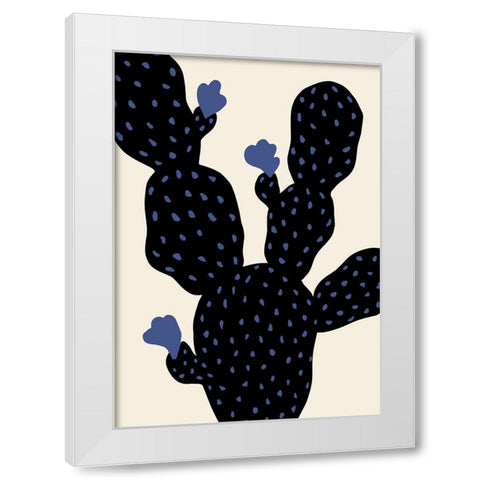 Prickly Pear Cactus White Modern Wood Framed Art Print by Uppsala Studio