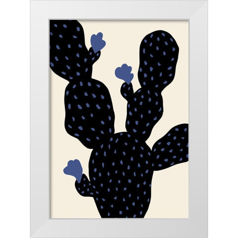 Prickly Pear Cactus White Modern Wood Framed Art Print by Uppsala Studio