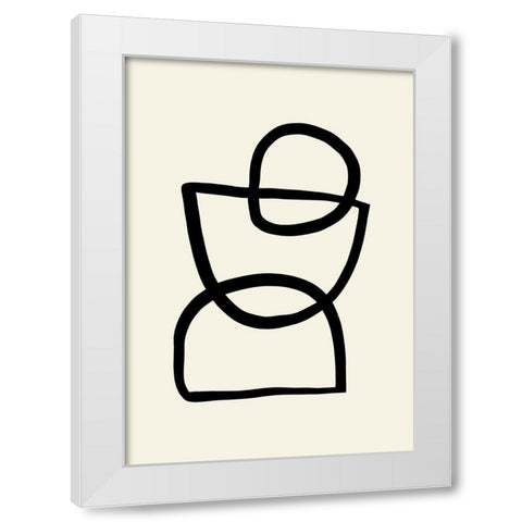 Shape 04 White Modern Wood Framed Art Print by Uppsala Studio