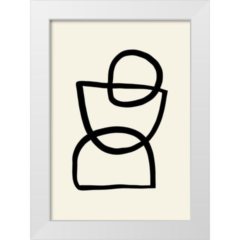 Shape 04 White Modern Wood Framed Art Print by Uppsala Studio