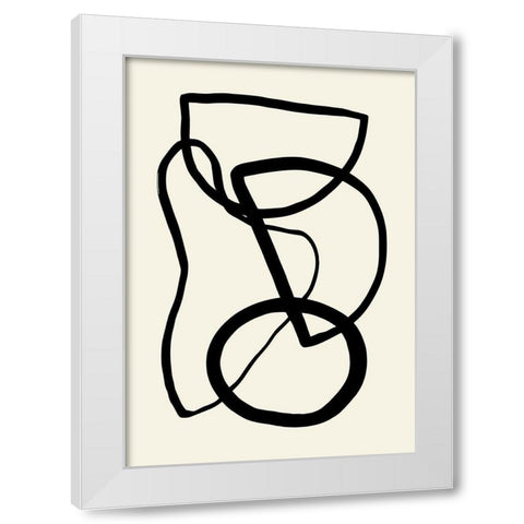 Shape 05 White Modern Wood Framed Art Print by Uppsala Studio