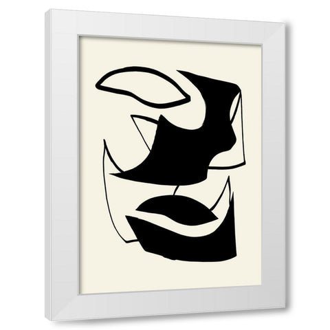 Shape 07 White Modern Wood Framed Art Print by Uppsala Studio