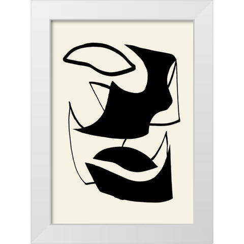 Shape 07 White Modern Wood Framed Art Print by Uppsala Studio