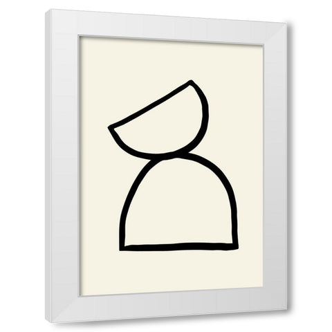 Shape 08 White Modern Wood Framed Art Print by Uppsala Studio