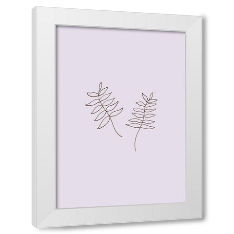 Two Twigs White Modern Wood Framed Art Print by Uppsala Studio