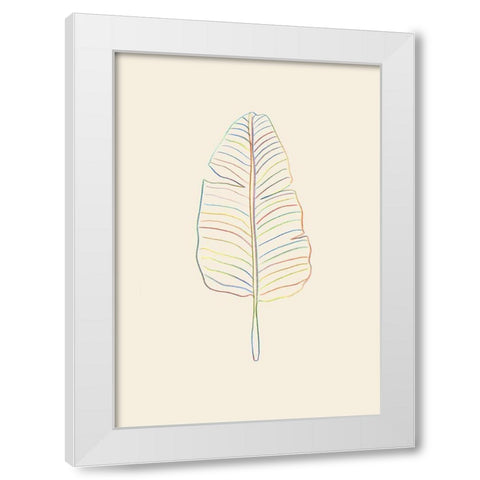 Banana Rainbow Leaf White Modern Wood Framed Art Print by Uppsala Studio