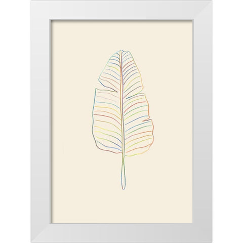 Banana Rainbow Leaf White Modern Wood Framed Art Print by Uppsala Studio