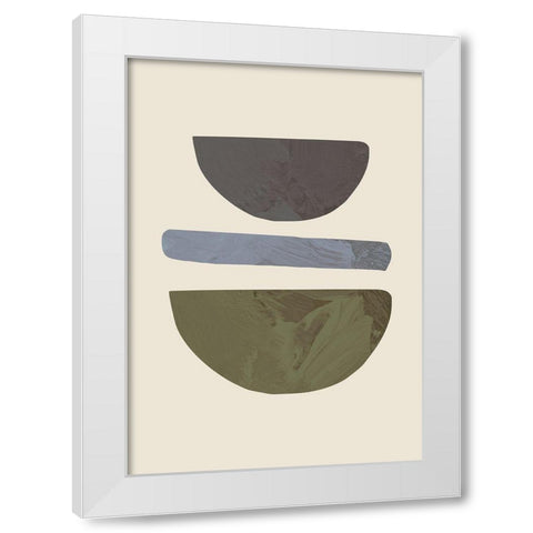 Collage 02 Beige White Modern Wood Framed Art Print by Uppsala Studio