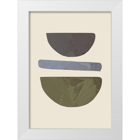 Collage 02 Beige White Modern Wood Framed Art Print by Uppsala Studio