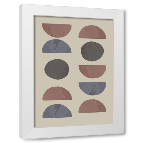 Collage 04 Sand White Modern Wood Framed Art Print by Uppsala Studio