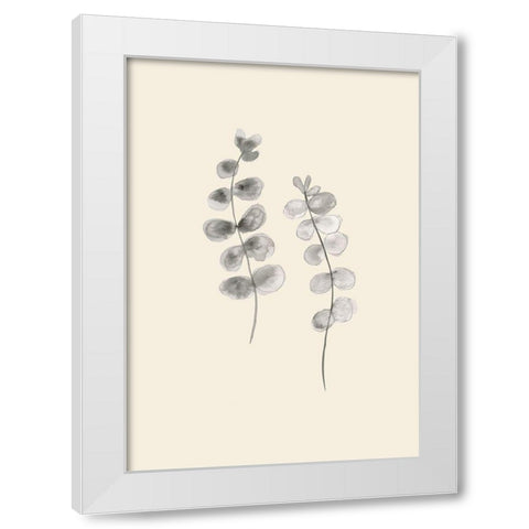 Eucalyptus Twigs White Modern Wood Framed Art Print by Uppsala Studio