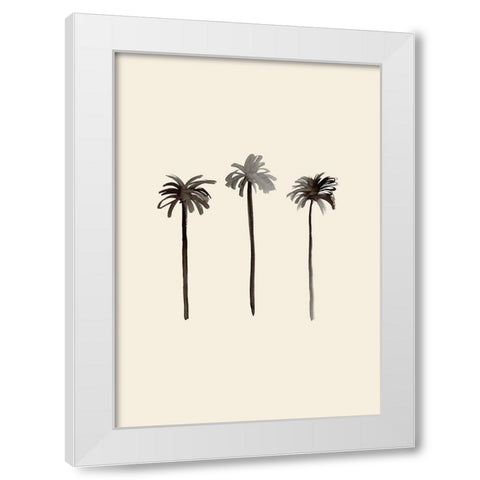 Palm Trees Ink White Modern Wood Framed Art Print by Uppsala Studio