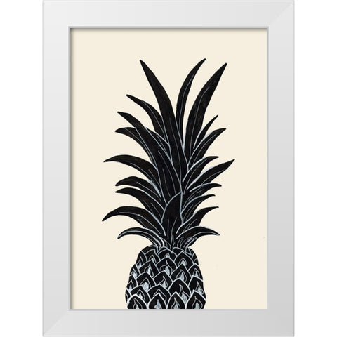 Black Pineapple White Modern Wood Framed Art Print by Uppsala Studio