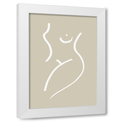 Body Sketch Sand White Modern Wood Framed Art Print by Uppsala Studio