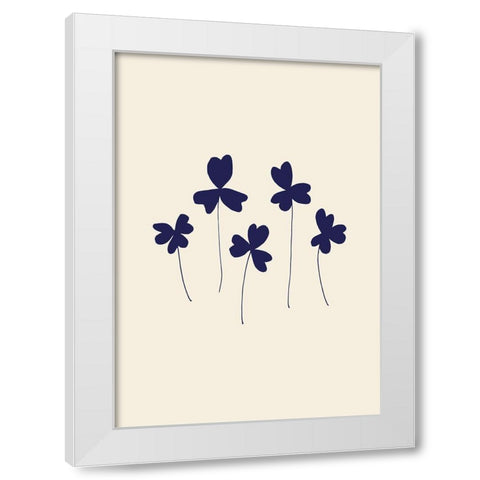 Blue Sorrel White Modern Wood Framed Art Print by Uppsala Studio