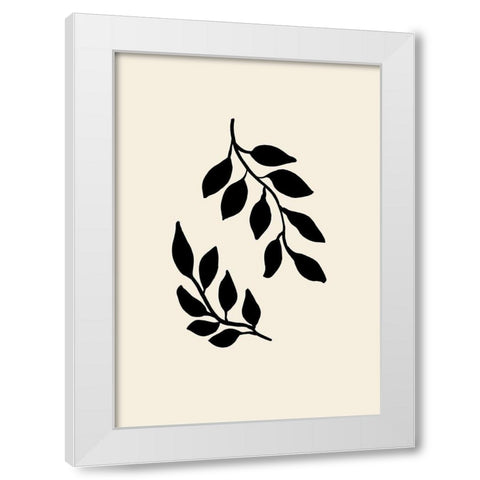 Black Twigs White Modern Wood Framed Art Print by Uppsala Studio